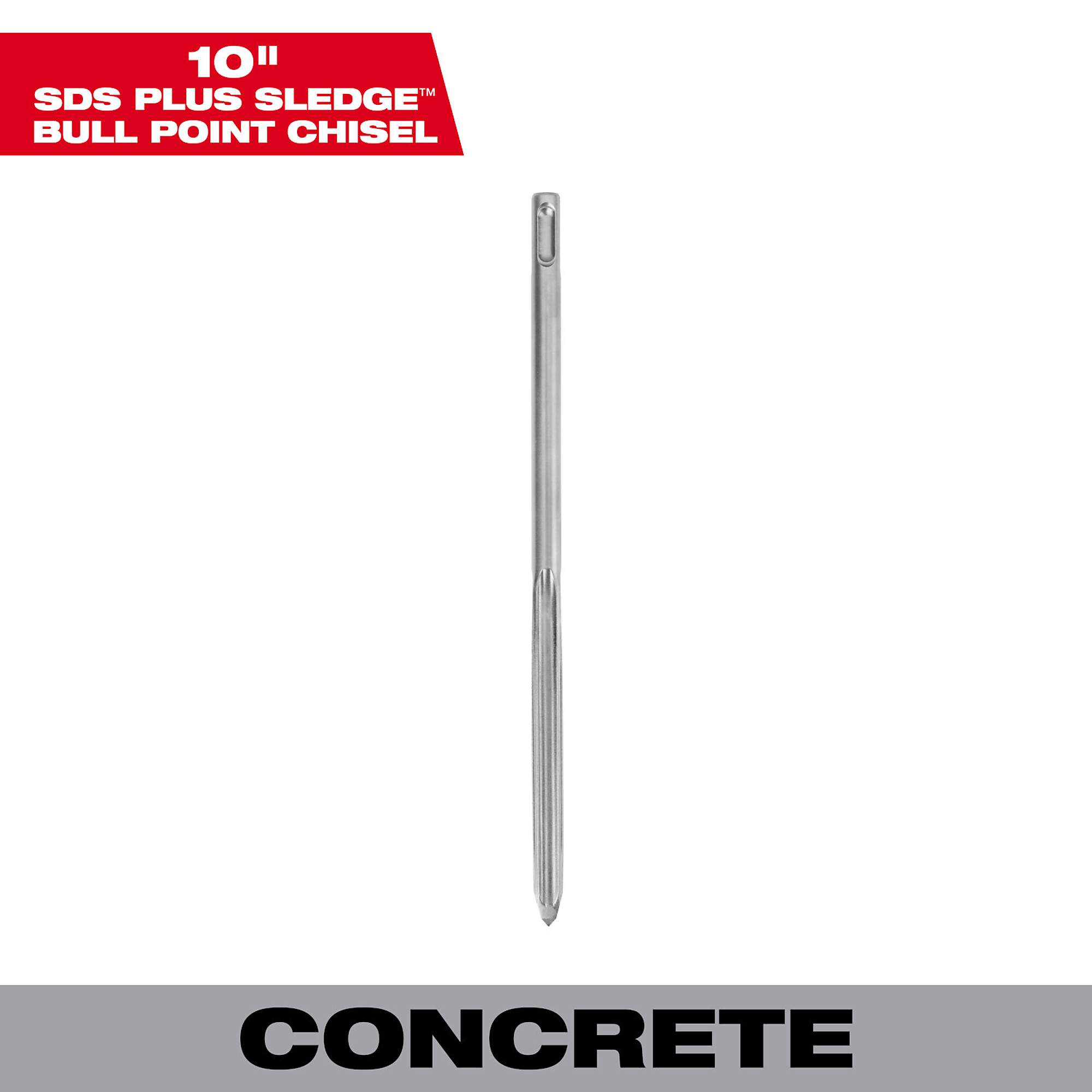 Milwaukee SDS Plus Bull Point, 10in.L, Model# 48-62-6050